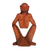Wood statuette, 'Boredom' - Natural Suar Wood Sculpture of Bored Figure (image 2h) thumbail