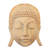 Wood mask, 'Borobudur Buddha' - Hand Crafted Crocodile Wood Mask of Buddha (image 2b) thumbail