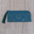Leather wallet clutch, 'Prambanan Fireworks in Teal' - Cutout Design Leather Wallet Clutch in Cool Teal (image 2c) thumbail