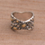 Gold accented sterling silver band ring, 'Golden Cobblestones' - Balinese Sterling Silver and Gold Plated Band Ring (image 2) thumbail