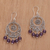 Amethyst chandelier earrings, 'Raining Victory' - Amethyst and Sterling Silver Chandelier Earrings from Bali (image 2c) thumbail
