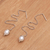 Cultured pearl threader earrings,'Glowing Stalks' - Cultured Pearl and Silver Threader Earrings from Bali
