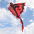 Nylon kite, 'Soaring Dragon' - Hand-Painted Red Dragon Kite from Bali