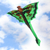 Nylon kite, 'Verdant Dragon' - Hand-Painted Green Dragon Nylon Kite from Bali (image 2b) thumbail