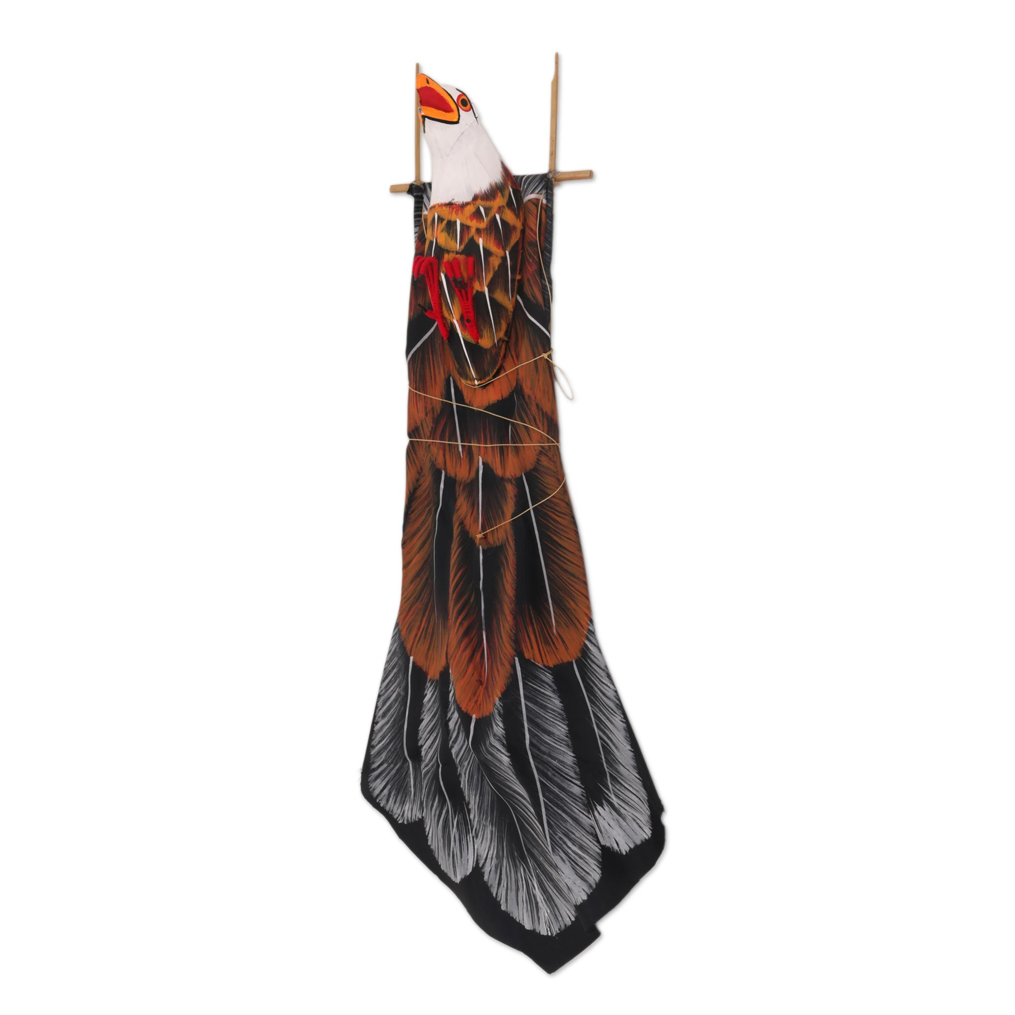 Hand-Painted Hawk Kite in Brown from Bali - Soaring Hawk | NOVICA