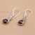 Garnet dangle earrings, 'Red Sprout' - Handmade 925 Sterling Silver Red Garnet Earrings Indonesia (image 2c) thumbail