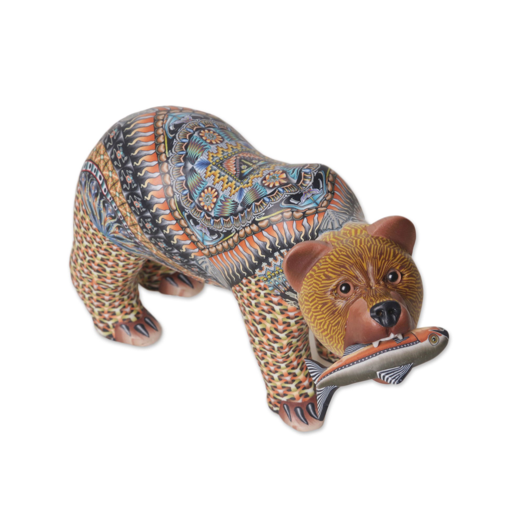 Colorful Polymer Clay Bear Sculpture (6 Inch) from Bali Successful