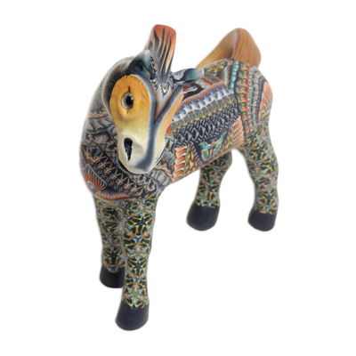 Polymer clay sculpture, 'Vibrant Horse' (5.5 inch) - Handcrafted Polymer Clay Horse Sculpture (5.5 Inch)