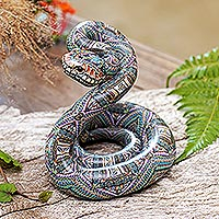 Polymer clay sculpture, Rattlesnake (4.5 inch)
