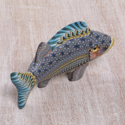 Polymer clay sculpture, 'Bali Fish' (5.75 inch) - Handcrafted Polymer Clay Fish Sculpture (5.75 Inch)