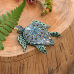 Polymer clay sculpture, 'Vibrant Sea Turtle' (2.6 inch) - Polymer Clay Sea Turtle Sculpture (2.6 inch) from Bali