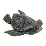 Polymer clay sculpture, 'Vibrant Sea Turtle' (2.6 inch) - Polymer Clay Sea Turtle Sculpture (2.6 inch) from Bali