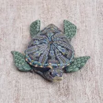 Polymer clay sculpture, 'Vibrant Sea Turtle' (2.6 inch) - Polymer Clay Sea Turtle Sculpture (2.6 inch) from Bali