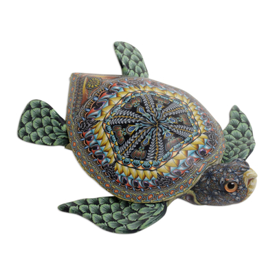 Polymer-Ton-Skulptur, (4,5 Zoll) - Meeresschildkrötenskulptur aus Polymerton (4,5 Zoll) aus Bali