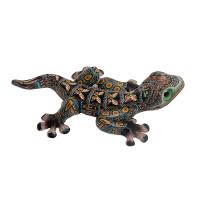 Polymer clay sculpture, 'Lively Gecko' (5.5 inch) - Handcrafted Polymer Clay Gecko Sculpture (5.5 Inch)