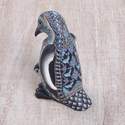 Polymer clay sculpture, 'Penguin Mother' (4 inch) - Polymer Clay Mother Penguin Sculpture (4 Inch)