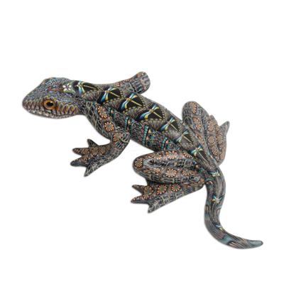 Escultura de arcilla polimérica, (6 pulgadas) - Escultura de lagarto de arcilla polimérica hecha a mano (6 pulgadas) de Bali