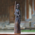 Wood statuette, 'Didgeridoo Woman' - Rustic Wood Statuette of Woman with Didgeridoo (image 2b) thumbail
