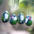 Wood ornaments, 'Jalak Forest' (set of 4) - Hand-Painted Ornaments of Jalak Birds from Bali (Set of 4)