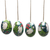 Wood ornaments, 'Jalak Forest' (set of 4) - Hand-Painted Ornaments of Jalak Birds from Bali (Set of 4)
