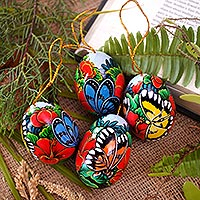 Featured review for Wood ornaments, Monarch Eden (set of 4)