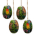 Wood ornaments, 'Forest of Birds' (set of 4) - Hand-Painted Wood Ornaments of Birds (Set of 4) thumbail