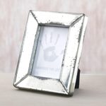 Glass photo frame, 'Kaliurang Memories' (4x6) - Rustic Mirrored Glass Photo Frame (4x6) from Bali