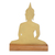 Brass sculpture, 'Sitting Buddha' - Brass Meditating Buddha Sculpture on Wood Base