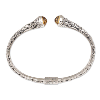 Citrine and Sterling Silver Cuff Bracelet from Bali