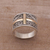 Gold accented sterling silver band ring, 'Holy Light' - Gold Accented Sterling Silver Cross Band Ring (image 2) thumbail