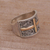 Gold accented sterling silver band ring, 'Holy Light' - Gold Accented Sterling Silver Cross Band Ring (image 2b) thumbail
