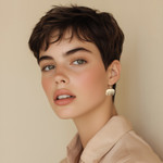 Bone dangle earrings, 'White Elephant' - Sleek Cow Bone Carved Elephant Earrings with Silver Hooks