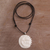 Bone pendant necklace, 'Stellar Guardians' - Handcrafted Sun and Moon Bone Pendant Necklace from Bali (image 2b) thumbail