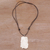 Bone pendant necklace, 'Wild Lady' - Handcrafted Adjustable Bone Pendant Necklace from Bali (image 2b) thumbail