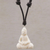 Bone pendant necklace, 'Peaceful as Buddha' - Handcrafted Bone Buddha Pendant Necklace from Bali (image 2) thumbail