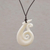 Bone pendant necklace, 'Wavy Hook' - Handcrafted Swirl Motif Bone Pendant Necklace from Bali (image 2) thumbail