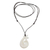 Bone pendant necklace, 'Wavy Hook' - Handcrafted Swirl Motif Bone Pendant Necklace from Bali thumbail