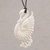 Bone pendant necklace, 'Noble Swan' - Handcrafted Bone Swan Pendant Necklace from Bali thumbail