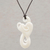 Bone pendant necklace, 'Untouched Heart' - Handcrafted Heart-Shaped Bone Pendant Necklace from Bali thumbail