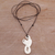 Bone pendant necklace, 'Untouched Heart' - Handcrafted Heart-Shaped Bone Pendant Necklace from Bali (image 2b) thumbail