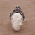 Amethyst and bone cocktail ring, 'Elephant Grandeur' - Polished Sterling Silver Ring with Elephant and Amethyst (image 2) thumbail