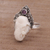 Amethyst and bone cocktail ring, 'Elephant Grandeur' - Polished Sterling Silver Ring with Elephant and Amethyst (image 2b) thumbail