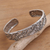 Sterling silver cuff bracelet, 'Majestic Leaves' - Leafy Sterling Silver Cuff Bracelet from Bali (image 2) thumbail