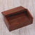 Caja decorativa de madera, 'Blooming Garden' - Caja balinesa de madera de suar con motivo de flores talladas a mano