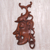 Wood wall sculpture, 'Mermaid Wonder' - Woman and Dolphin Hand Carved Wood Wall Accent (image 2) thumbail