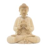 Crocodile wood statuette, 'Gesture of Teaching' - Unique Wood Buddha Sculpture in Vitarka Mudra Pose