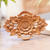 Wood wall relief panel, 'Lotus Crest' - Lotus Flower Wall Relief Panel in Hand Carved Suar Wood (image 2) thumbail
