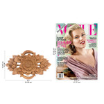 Wood wall relief panel, 'Lotus Crest' - Lotus Flower Wall Relief Panel in Hand Carved Suar Wood