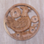 Wandreliefplatte aus Holz - Wandrelief aus Holz mit glücklicher Henne und chinesischer Münze