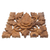 Wood wall relief panel, 'Lotus Shield' - Carved Wood Wall Relief Panel of Lotus Blossom